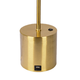 Ethereal Modern Small Brass Metal Table Lamp, Desk Lamp Fixture with White Glass Globe Shade - TBL03700601