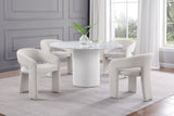 Eudora Boucle Upholstered Dining Side Chair Cream from Coaster - Luna Furniture