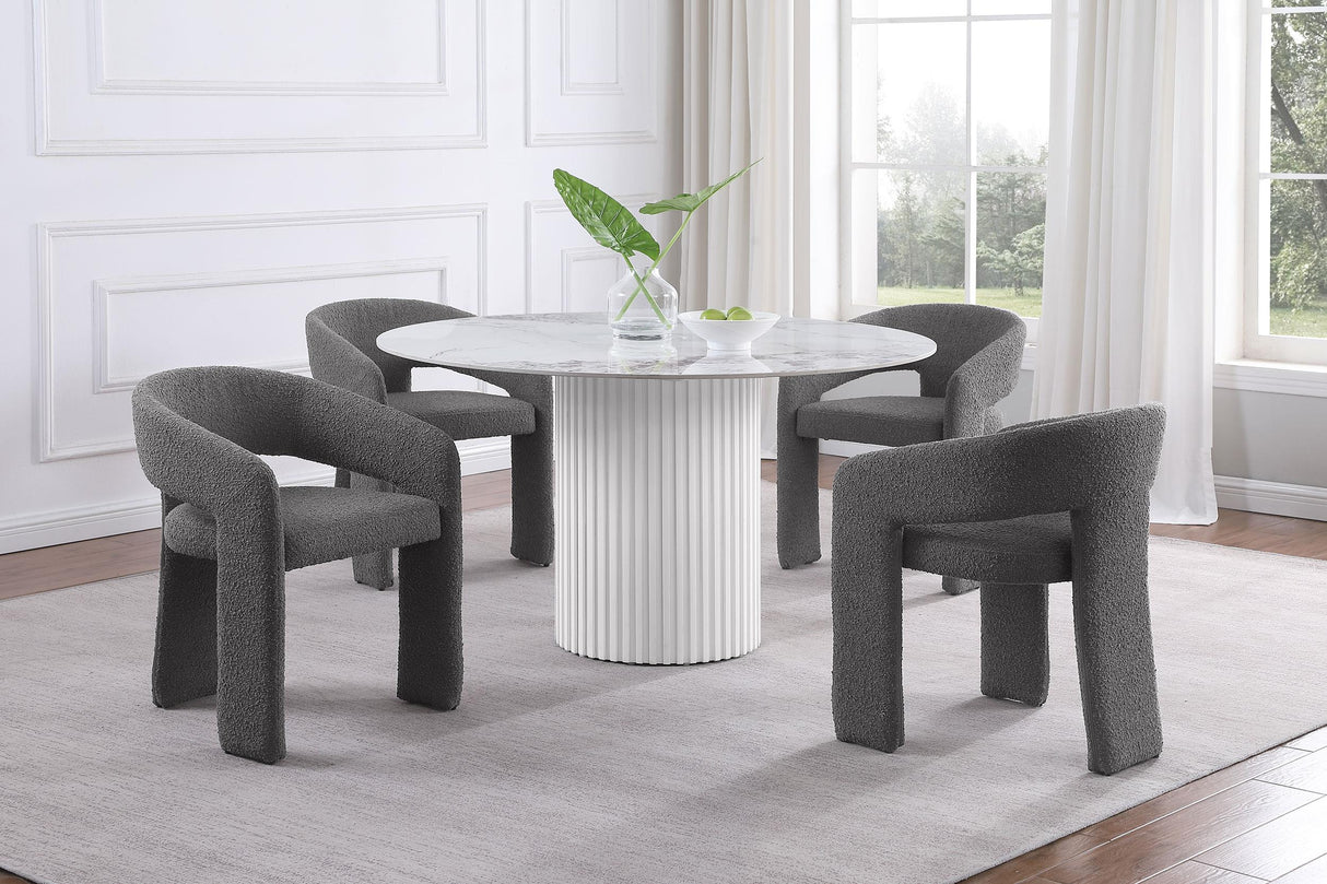 Eudora Boucle Upholstered Dining Side Chair Grey from Coaster - Luna Furniture