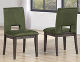 Evan 6-Piece 78-96-inch Table Set with Green Velvet Chairs from Steve Silver - Luna Furniture