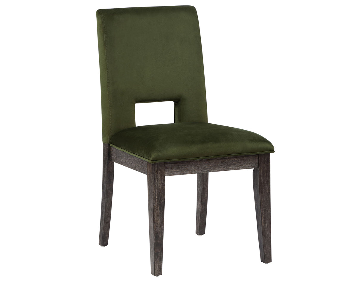 Evan 6-Piece 78-96-inch Table Set with Green Velvet Chairs from Steve Silver - Luna Furniture