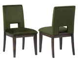 Evan 6-Piece 78-96-inch Table Set with Green Velvet Chairs from Steve Silver - Luna Furniture