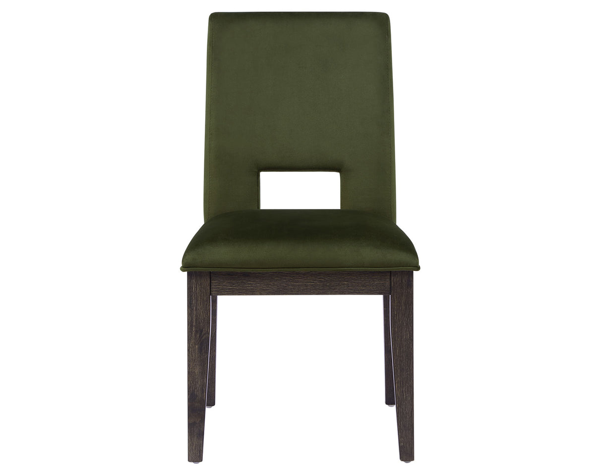 Evan 6-Piece 78-96-inch Table Set with Green Velvet Chairs from Steve Silver - Luna Furniture