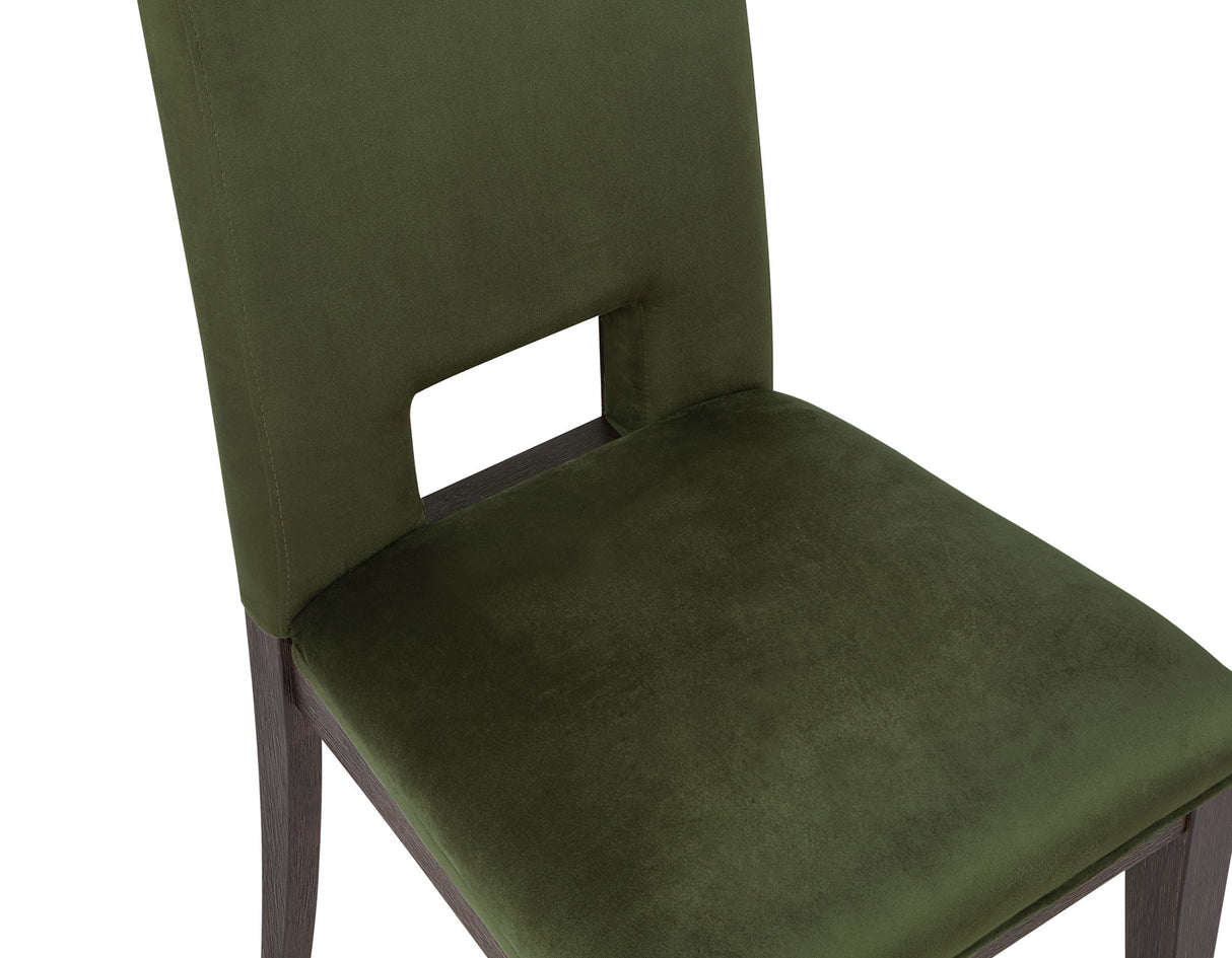 Evan 6-Piece 78-96-inch Table Set with Green Velvet Chairs from Steve Silver - Luna Furniture