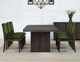 Evan 6-Piece 78-96-inch Table Set with Green Velvet Chairs from Steve Silver - Luna Furniture