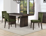 Evan 6-Piece 78-96-inch Table Set with Green Velvet Chairs from Steve Silver - Luna Furniture