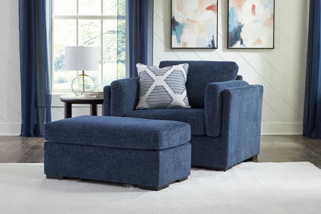 Evansley Chair and Ottoman in Navy - PKG019296