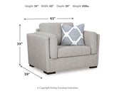 Evansley Chair and Ottoman in Pewter - PKG019299