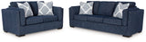 Evansley Sofa and Loveseat in Navy - PKG019297