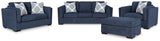 Evansley Sofa, Loveseat, Chair and Ottoman in Navy - PKG019298