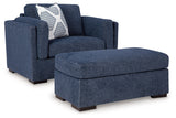 Evansley Sofa, Loveseat, Chair and Ottoman in Navy - PKG019298