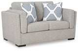 Evansley Sofa, Loveseat, Chair and Ottoman in Pewter - PKG019301