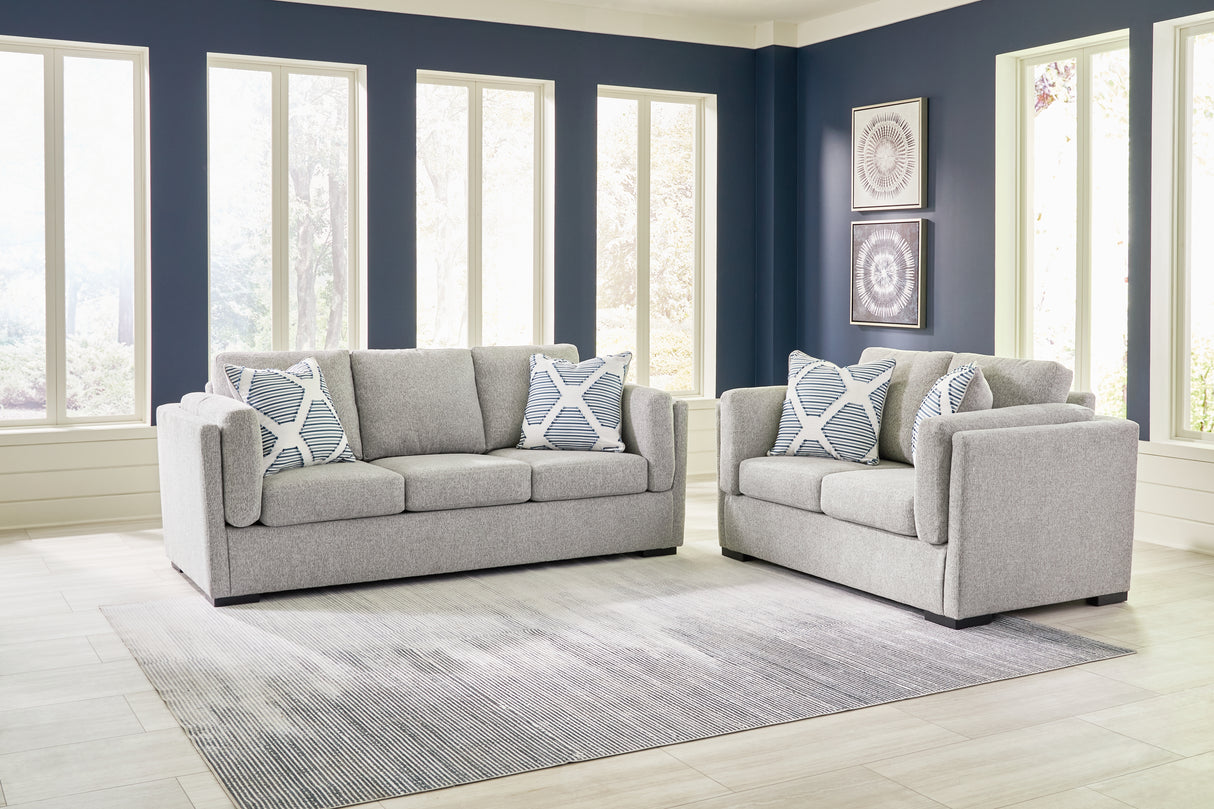 Evansley Sofa, Loveseat, Chair and Ottoman in Pewter - PKG019301