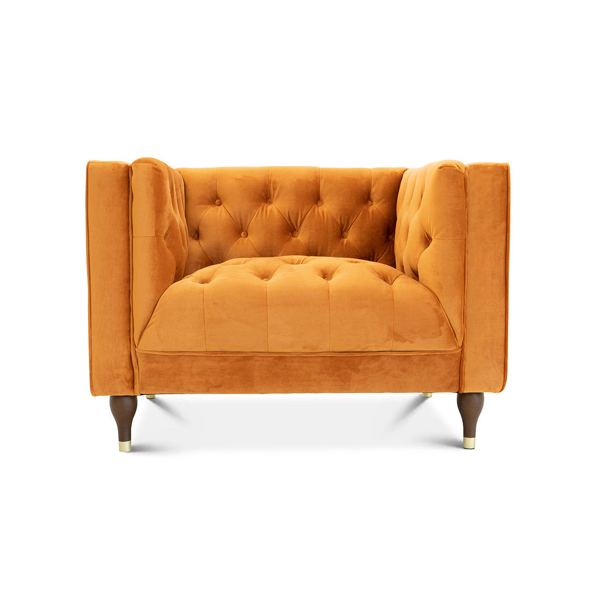 Evelyn Burnt Orange Velvet Lounge Chair - LCH00300602