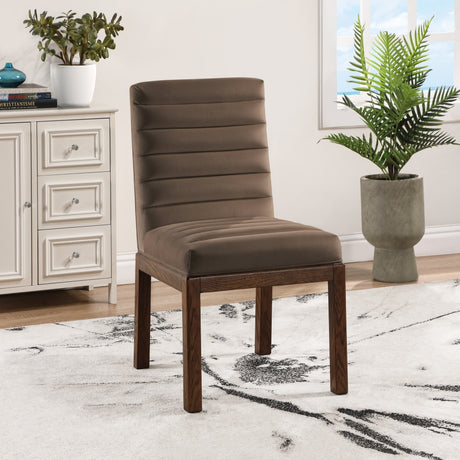 Evelyn Velvet Upholstered Accent Chair in Brown from Meridian - Luna Furniture