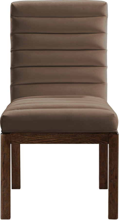 Evelyn Velvet Upholstered Accent Chair in Brown from Meridian - Luna Furniture