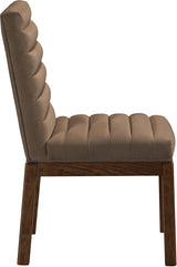 Evelyn Velvet Upholstered Accent Chair in Brown from Meridian - Luna Furniture