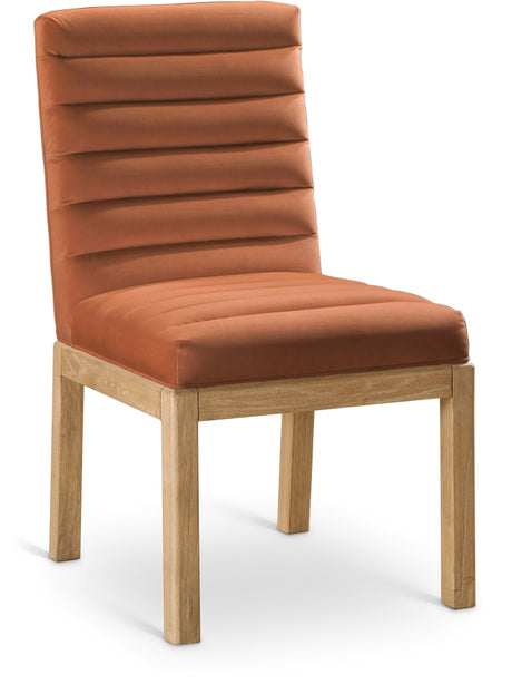 Evelyn Velvet Upholstered Accent Chair in Cognac from Meridian - Luna Furniture