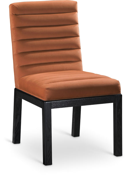 Evelyn Velvet Upholstered Accent Chair in Cognac from Meridian - Luna Furniture