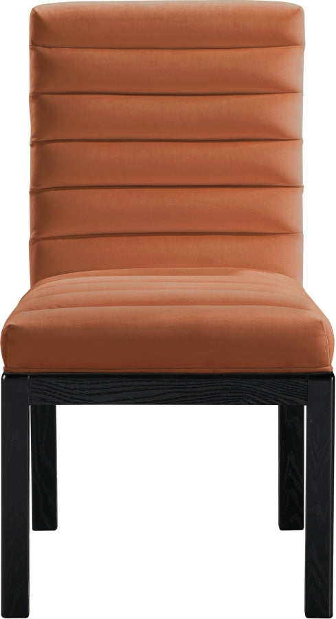 Evelyn Velvet Upholstered Accent Chair in Cognac from Meridian - Luna Furniture