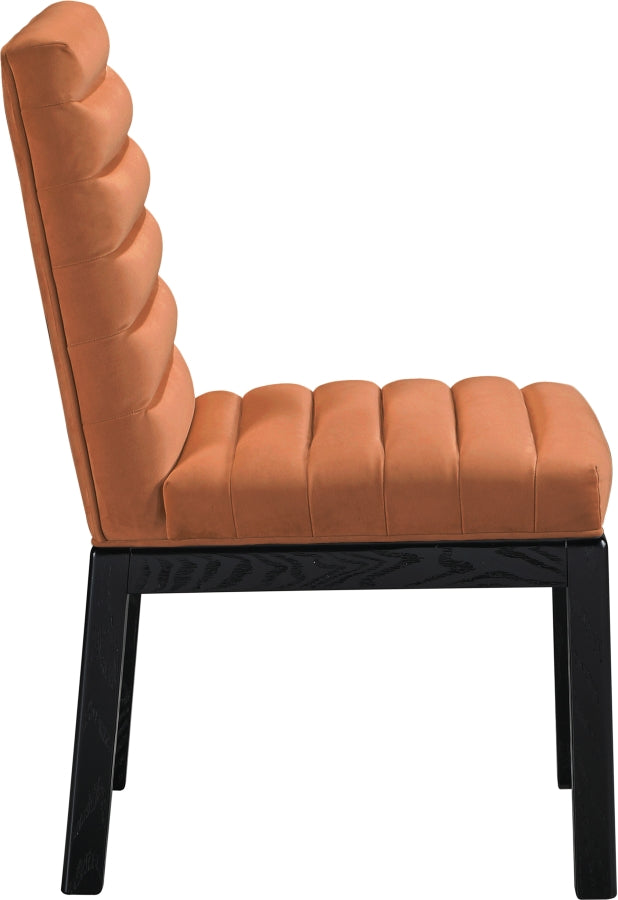 Evelyn Velvet Upholstered Accent Chair in Cognac from Meridian - Luna Furniture