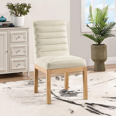 Evelyn Velvet Upholstered Accent Chair in Cream from Meridian - Luna Furniture