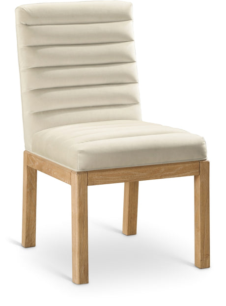 Evelyn Velvet Upholstered Accent Chair in Cream from Meridian - Luna Furniture