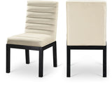 Evelyn Velvet Upholstered Accent Chair in Cream from Meridian - Luna Furniture