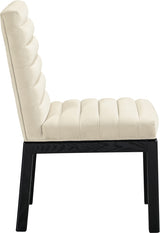 Evelyn Velvet Upholstered Accent Chair in Cream from Meridian - Luna Furniture