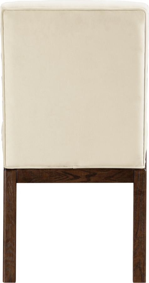 Evelyn Velvet Upholstered Accent Chair in Cream from Meridian - Luna Furniture