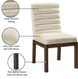 Evelyn Velvet Upholstered Accent Chair in Cream from Meridian - Luna Furniture