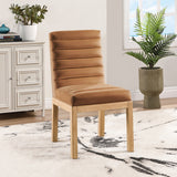 Evelyn Velvet Upholstered Accent Chair in Saddle from Meridian - Luna Furniture