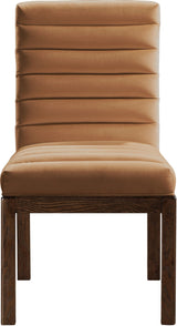 Evelyn Velvet Upholstered Accent Chair in Saddle from Meridian - Luna Furniture