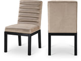 Evelyn Velvet Upholstered Accent Chair in Taupe from Meridian - Luna Furniture