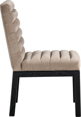 Evelyn Velvet Upholstered Accent Chair in Taupe from Meridian - Luna Furniture