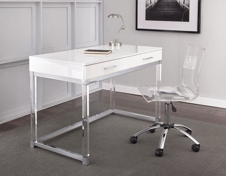 Everett 2-Piece Acrylic Desk Set(Desk & Desk Chair) from Steve Silver - Luna Furniture