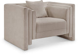 Everett Chenille Fabric Chair in Beige from Meridian - Luna Furniture