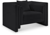 Everett Chenille Fabric Chair in Black from Meridian - Luna Furniture