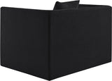 Everett Chenille Fabric Chair in Black from Meridian - Luna Furniture