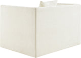 Everett Chenille Fabric Chair in Cream from Meridian - Luna Furniture