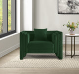 Everett Chenille Fabric Chair in Green from Meridian - Luna Furniture