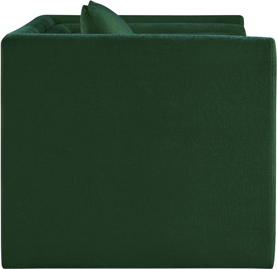 Everett Chenille Fabric Chair in Green from Meridian - Luna Furniture