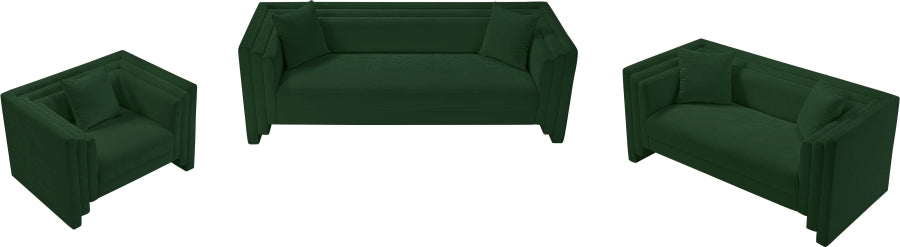 Everett Chenille Fabric Chair in Green from Meridian - Luna Furniture