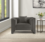 Everett Chenille Fabric Chair in Grey from Meridian - Luna Furniture