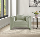 Everett Chenille Fabric Chair in Mint from Meridian - Luna Furniture