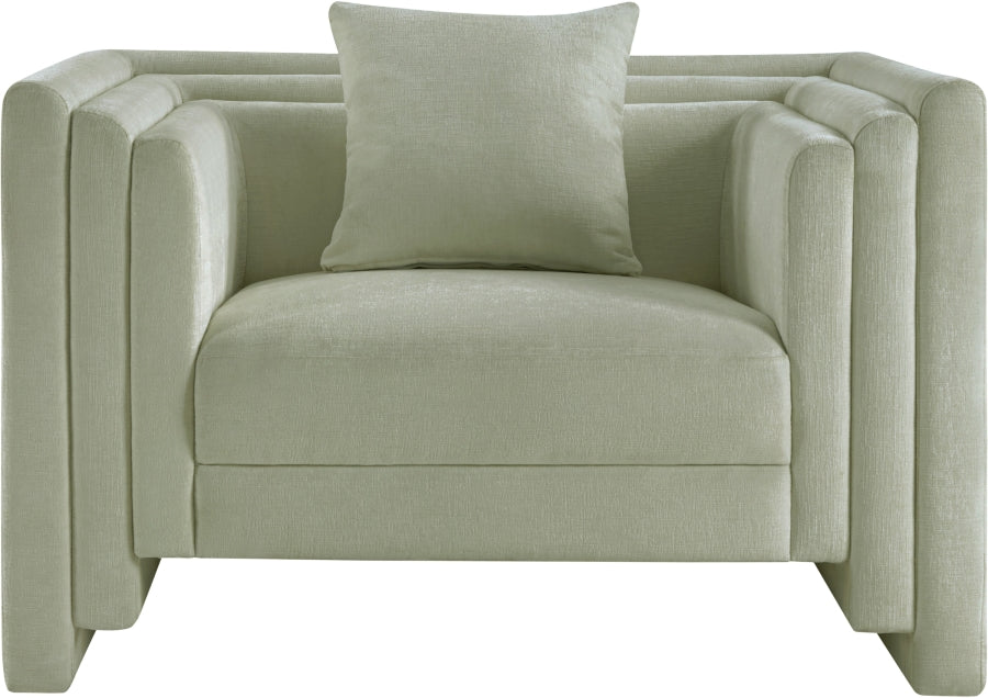 Everett Chenille Fabric Chair in Mint from Meridian - Luna Furniture