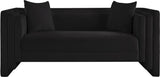 Everett Chenille Fabric Loveseat in Black from Meridian - Luna Furniture