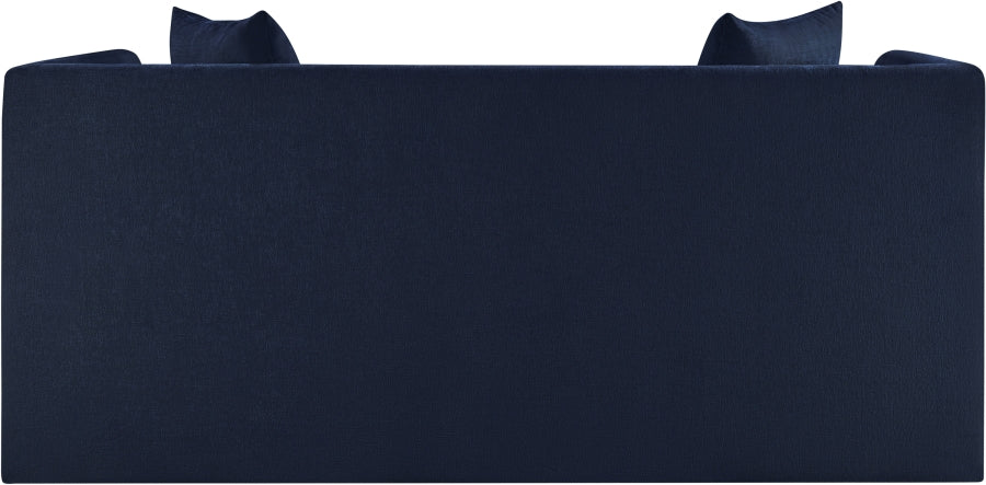 Everett Chenille Fabric Loveseat in Blue from Meridian - Luna Furniture