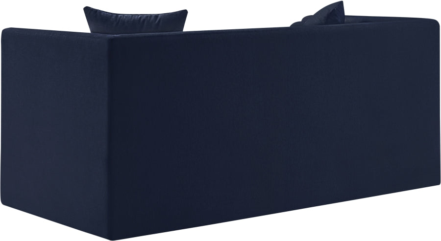 Everett Chenille Fabric Loveseat in Blue from Meridian - Luna Furniture