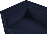 Everett Chenille Fabric Loveseat in Blue from Meridian - Luna Furniture